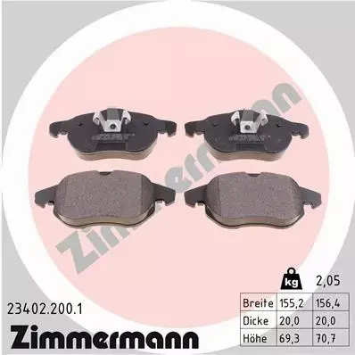 ZIMMERMANN TARCZE+KLOCKI PRZÓD OPEL VECTRA C 302MM 