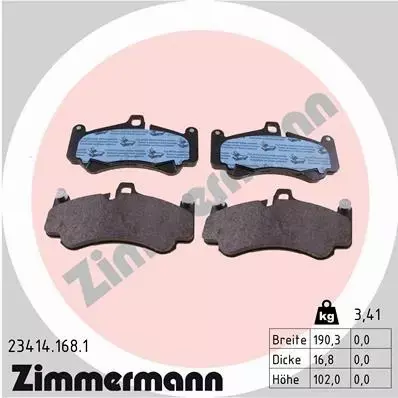 ZIMMERMANN KLOCKI HAMULCOWE PRZÓD 23414.168.1 