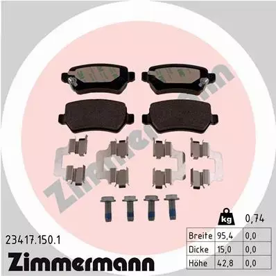 ZIMMERMANN TARCZE+KLOCKI T OPEL ASTRA II G 264MM 