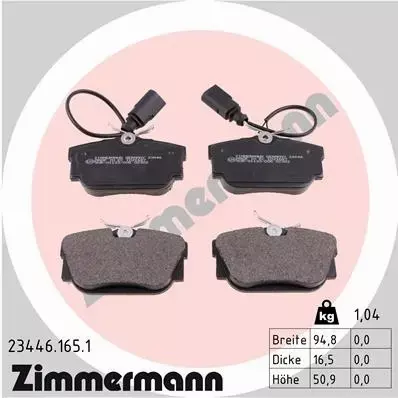 ZIMMERMANN TARCZE+KLOCKI T VW TRANSPORTER T4 294MM 