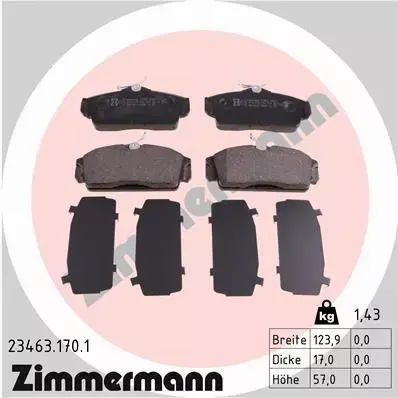 ZIMMERMANN TARCZE+KLOCKI PRZÓD NISSAN PRIMERA P11 