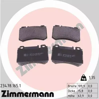 ZIMMERMANN TARCZE+KLOCKI TYŁ MERCEDES S55 W220 330MM 