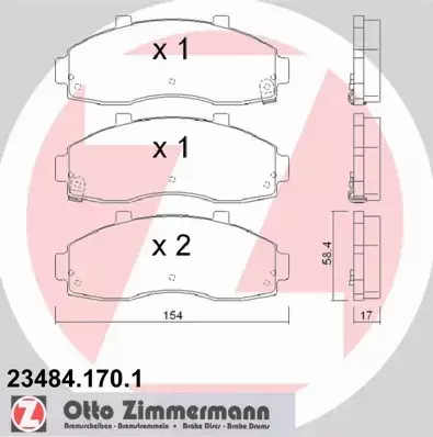 ZIMMERMANN KLOCKI HAMULCOWE 23484.170.1 