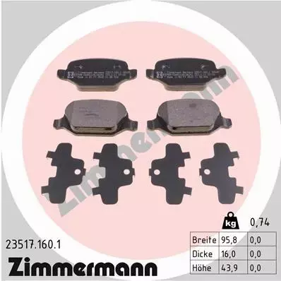 ZIMMERMANN TARCZE+KLOCKI T ALFA ROMEO 147 156 252MM 