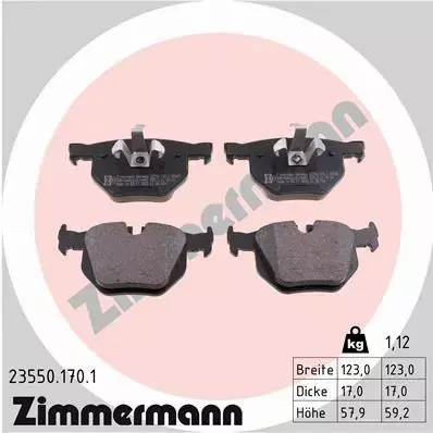 ZIMMERMANN TARCZE+KLOCKI TYŁ BMW 3 E90 E91 336MM 