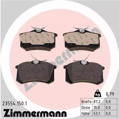 ZIMMERMANN TARCZE+KLOCKI TYŁ AUDI A6 ALLROAD 255MM 