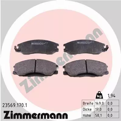 ZIMMERMANN TARCZE+KLOCKI P HYUNDAI SANTA FE I 294MM 