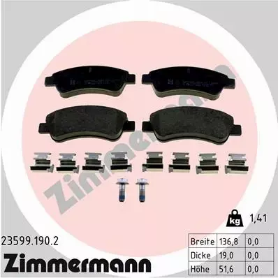 ZIMMERMANN KLOCKI HAMULCOWE PRZÓD 23599.190.2 