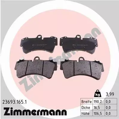 ZIMMERMANN KLOCKI PRZÓD AUDI Q7 4L VW TOUAREG 7L 