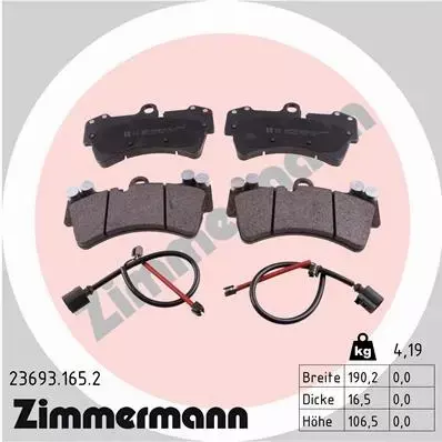 ZIMMERMANN KLOCKI HAMULCOWE 23693.165.2 