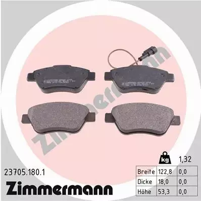 ZIMMERMANN KLOCKI PRZÓD FIAT BRAVO II STILO LINEA 