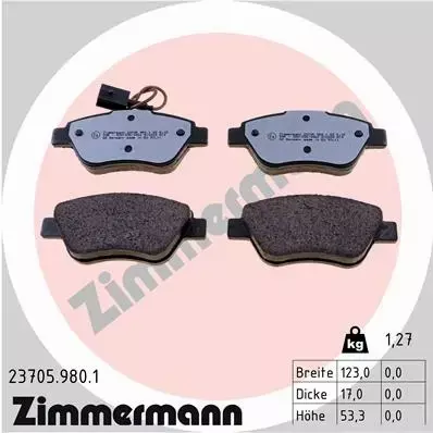 ZIMMERMANN KLOCKI HAMULCOWE 23705.980.1 