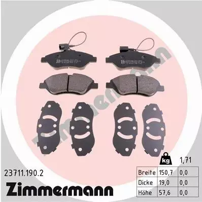 ZIMMERMANN KLOCKI PRZÓD LANCIA DELTA III 