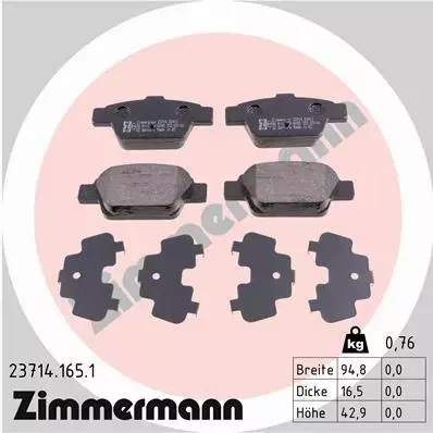 ZIMMERMANN TARCZE+KLOCKI TYŁ FIAT MULTIPLA STILO 