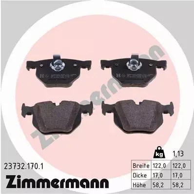 ZIMMERMANN TARCZE+KLOCKI TYŁ BMW 5 E60 E61 320MM 