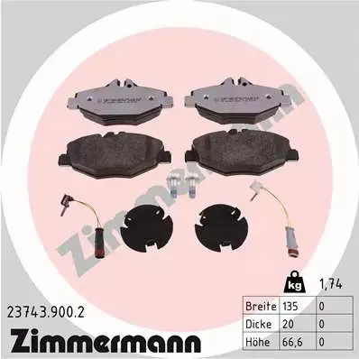 ZIMMERMANN KLOCKI HAMULCOWE 23743.900.2 