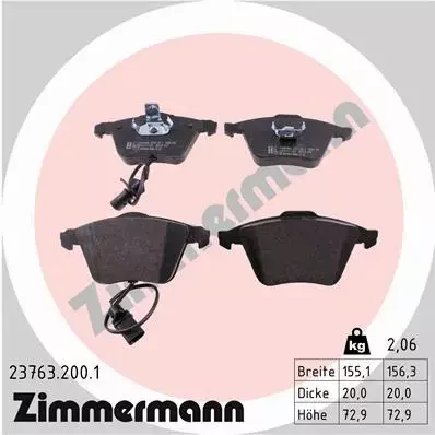 ZIMMERMANN TARCZE+KLOCKI PRZÓD AUDI A4 B7 320MM 