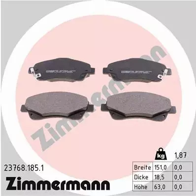 ZIMMERMANN SPORT TARCZE+KLOCKI PRZÓD AVENSIS T25 