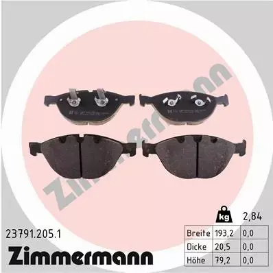 ZIMMERMANN TARCZE+KLOCKI PRZÓD BMW 5 E60 E61 