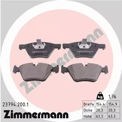 ZIMMERMANN TARCZE+KLOCKI PRZÓD BMW 3 E90 E91 300MM 