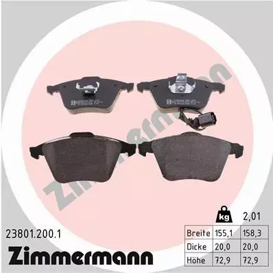 ZIMMERMANN SPORT TARCZE+KLOCKI P VW PASSAT B6 345MM 