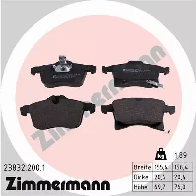 ZIMMERMANN TARCZE+KLOCKI PRZÓD OPEL ASTRA H 308MM 