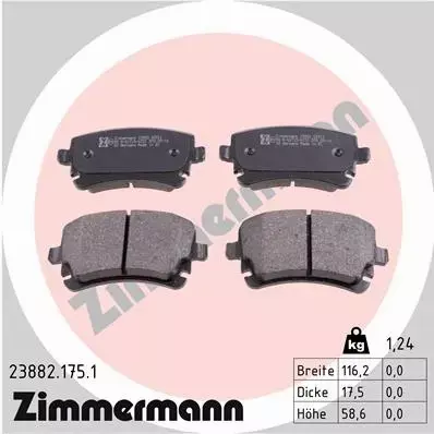 ZIMMERMANN KLOCKI TYŁ AUDI A4 B6 B7 A6 C5 C6 A8 D2 