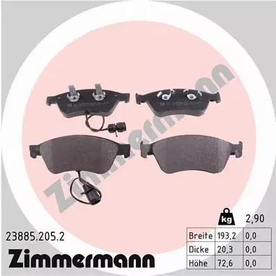 ZIMMERMANN KLOCKI PRZÓD AUDI A8 D2 4.2 S8 