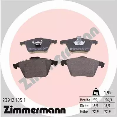 ZIMMERMANN TARCZE+KLOCKI P FORD FOCUS MK2 ST 320MM 