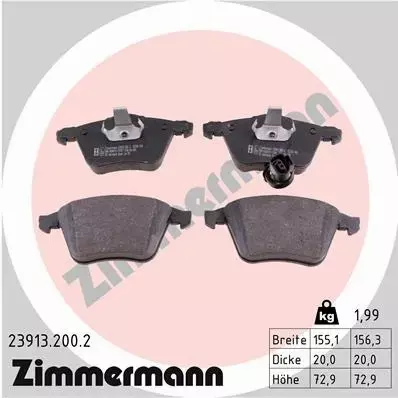 ZIMMERMANN KLOCKI PRZÓD AUDI A3 8P SEAT LEON II 