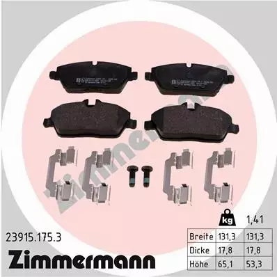 ZIMMERMANN KLOCKI HAMULCOWE PRZÓD 23915.175.3 