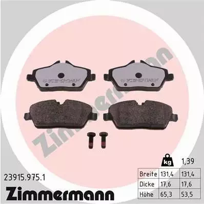 ZIMMERMANN KLOCKI HAMULCOWE PRZÓD 23915.975.1 