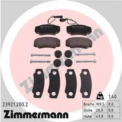 ZIMMERMANN KLOCKI HAMULCOWE 23921.200.2 