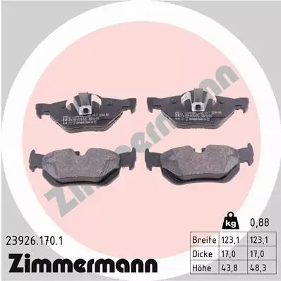 ZIMMERMANN TARCZE+KLOCKI TYŁ BMW 1 E81 E87 300MM 