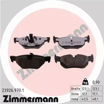 ZIMMERMANN KLOCKI HAMULCOWE TYŁ 23926.970.1 