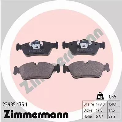 ZIMMERMANN TARCZE+KLOCKI PRZÓD BMW 1 E87 3 E90 