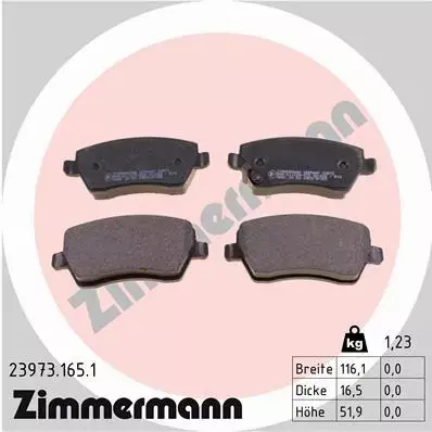 ZIMMERMANN TARCZE+KLOCKI P OPEL AGILA B 252MM 