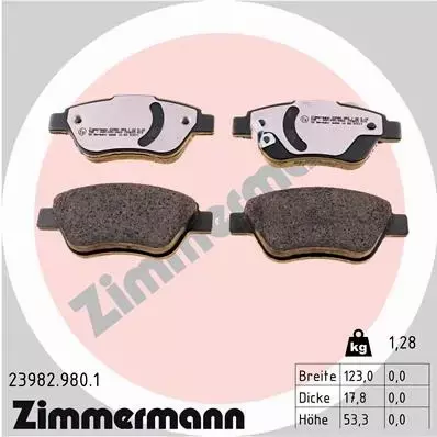 ZIMMERMANN KLOCKI HAMULCOWE 23982.980.1 