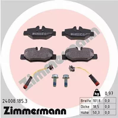 ZIMMERMANN KLOCKI HAMULCOWE TYŁ 24008.185.3 