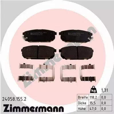 ZIMMERMANN KLOCKI HAMULCOWE 24058.155.2 