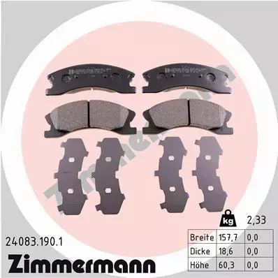 ZIMMERMANN KLOCKI HAMULCOWE 24083.190.1 