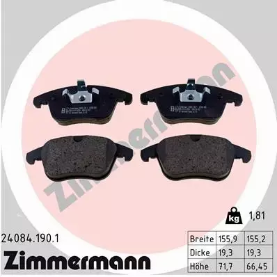 ZIMMERMANN TARCZE+KLOCKI P JAGUAR S-TYPE X200 326MM 