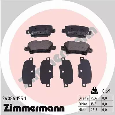 ZIMMERMANN TARCZE+KLOCKI T HONDA CIVIC VIII 260MM 