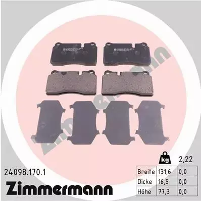 ZIMMERMANN KLOCKI PRZÓD VW TOUAREG 7L 7P CR7 