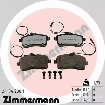 ZIMMERMANN KLOCKI HAMULCOWE PRZÓD 24134.900.1 