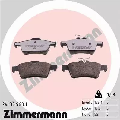 ZIMMERMANN KLOCKI CERAMICZNE TYŁ VOLVO C30 S40 II 