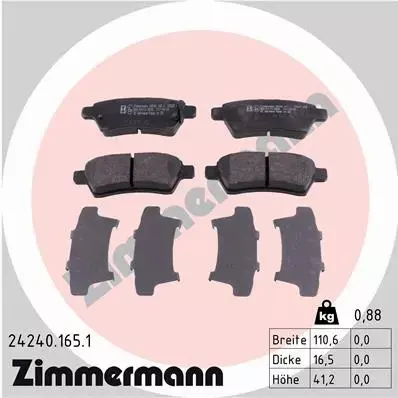 ZIMMERMANN TARCZE+KLOCKI T NISSAN NAVARA D40 307MM 