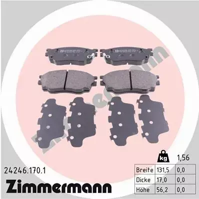 ZIMMERMANN KLOCKI HAMULCOWE PRZÓD 24246.170.1 