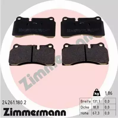 ZIMMERMANN KLOCKI HAMULCOWE 24261.180.2 