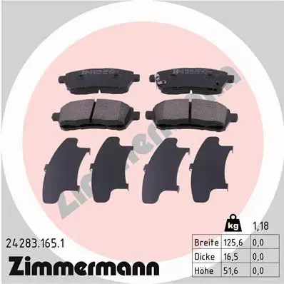 ZIMMERMANN TARCZE+KLOCKI P FORD FIESTA VI 258MM 